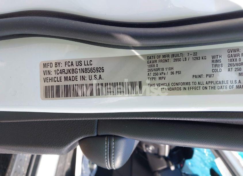 Photo 9 of 2022 Jeep Grand CHEROKEE L LIMITED 4X4 (VIN 1C4RJKBG1N8565926)