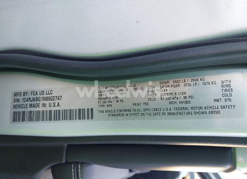 Photo 9 of 2022 Jeep Grand CHEROKEE L LIMITED 4X4 (VIN 1C4RJKBG1N8602747)