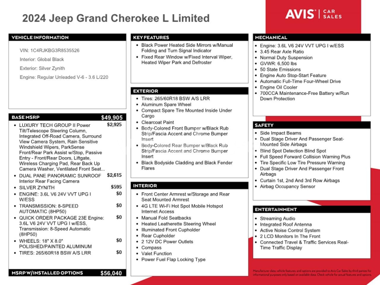 Photo 13 of 2024 JEEP GRAND CHEROKEE L LIMITED N/A (VIN 1C4RJKBG3R8535526)