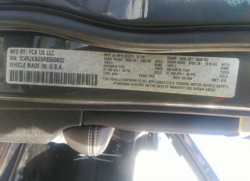 Photo 9 of 2024 Jeep Grand CHEROKEE L LIMITED 4X4 (VIN 1C4RJKBG5R8560802)