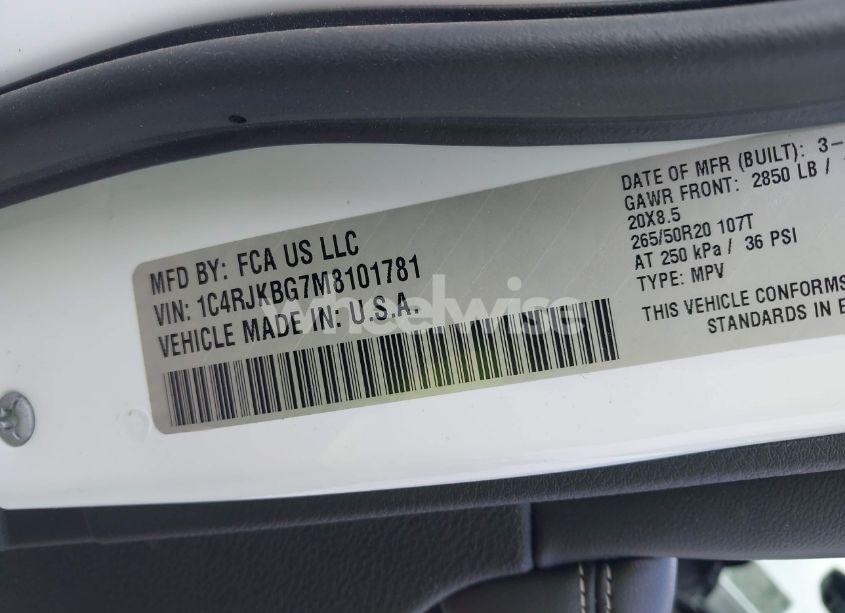 Photo 9 of 2021 Jeep Grand CHEROKEE L LIMITED 4X4 (VIN 1C4RJKBG7M8101781)