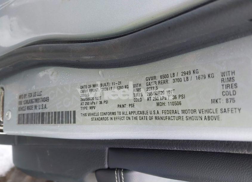 Photo 9 of 2021 Jeep Grand CHEROKEE L LIMITED 4X4 (VIN 1C4RJKBG7M8174049)