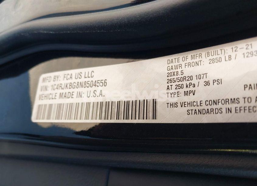 Photo 9 of 2022 Jeep Grand CHEROKEE L LIMITED 4X4 (VIN 1C4RJKBG8N8504556)