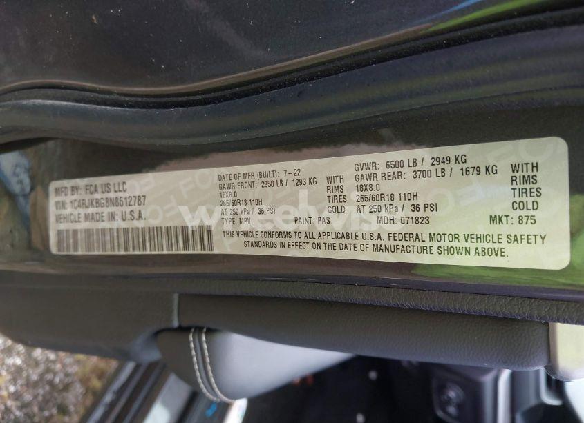 Photo 9 of 2022 Jeep Grand CHEROKEE L LIMITED 4X4 (VIN 1C4RJKBG8N8612787)