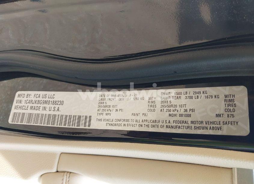 Photo 9 of 2021 Jeep Grand CHEROKEE L LIMITED 4X4 (VIN 1C4RJKBG9M8188230)