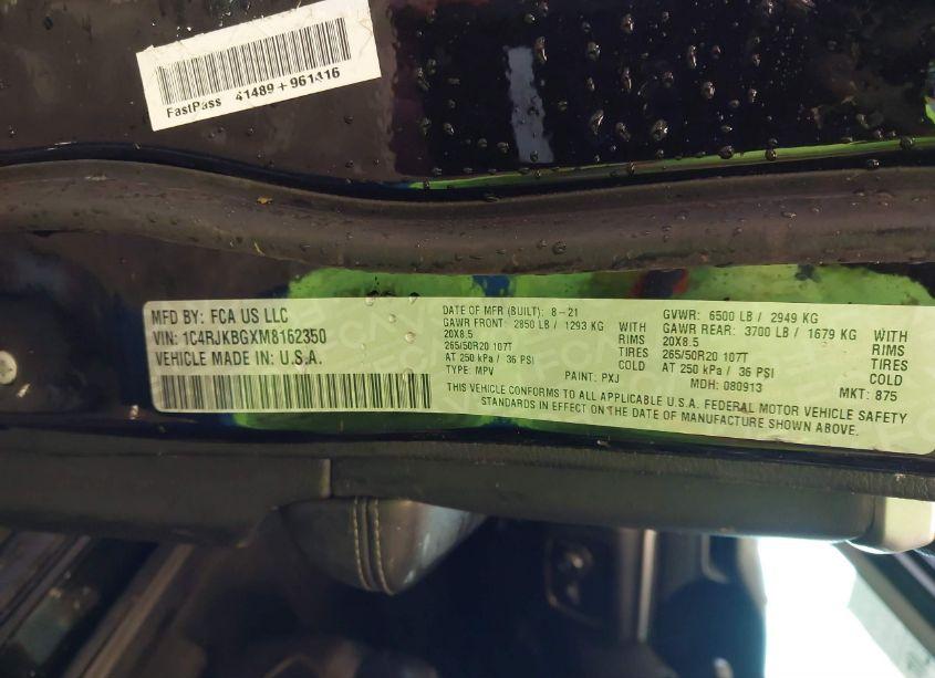 Photo 9 of 2021 Jeep Grand CHEROKEE L LIMITED 4X4 (VIN 1C4RJKBGXM8162350)