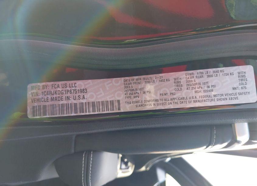 Photo 9 of 2023 Jeep Grand CHEROKEE L OVERLAND 4X4 (VIN 1C4RJKDG1P8751983)