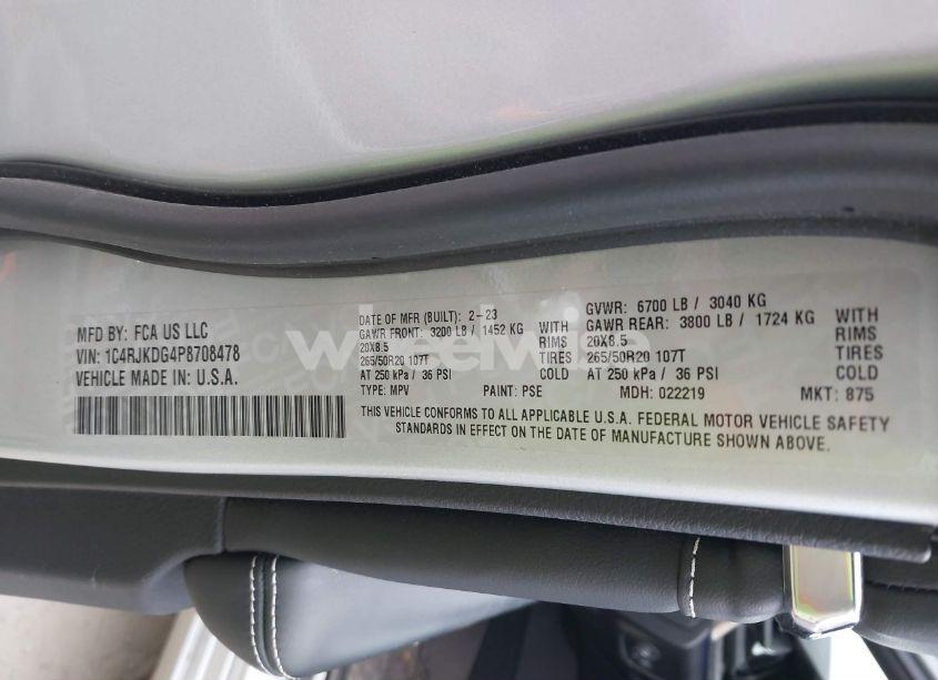 Photo 9 of 2023 Jeep Grand CHEROKEE L OVERLAND 4X4 (VIN 1C4RJKDG4P8708478)