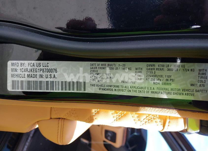 Photo 9 of 2023 Jeep Grand CHEROKEE L SUMMIT RESERVE 4X4 (VIN 1C4RJKEG1P8700076)