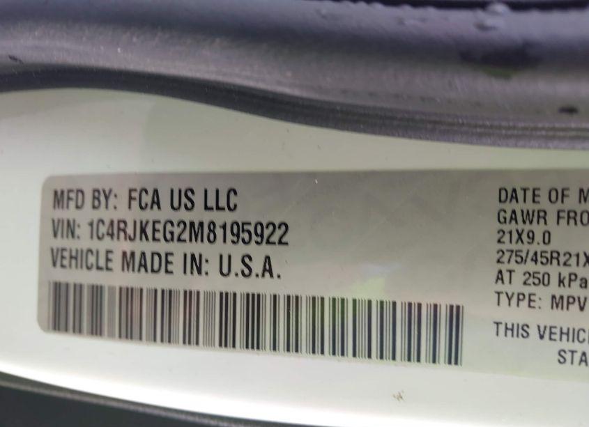 Photo 9 of 2021 Jeep Grand CHEROKEE L SUMMIT RESERVE 4X4 (VIN 1C4RJKEG2M8195922)