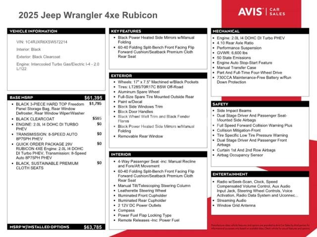 Photo 9 of 2025 JEEP WRANGLER RUBICON 4XE (VIN 1C4RJXR6XSW572214)