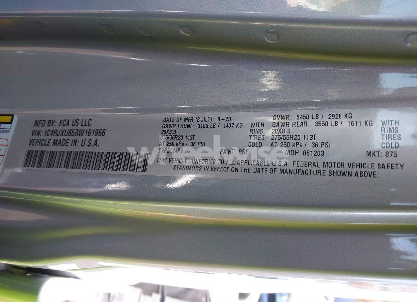 Photo 9 of 2024 Jeep Wrangler 4XE SUMMIT 4XE (VIN 1C4RJXU65RW161966)