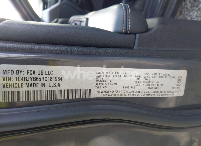 Photo 9 of 2024 Jeep Grand CHEROKEE 4XE (VIN 1C4RJYB65RC181984)