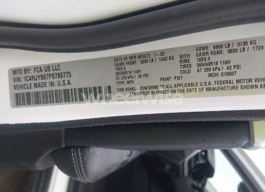 Photo 9 of 2023 Jeep Grand CHEROKEE 4XE (VIN 1C4RJYB67P8788775)