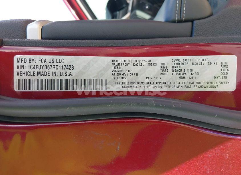 Photo 9 of 2024 Jeep Grand CHEROKEE 4XE (VIN 1C4RJYB67RC117428)