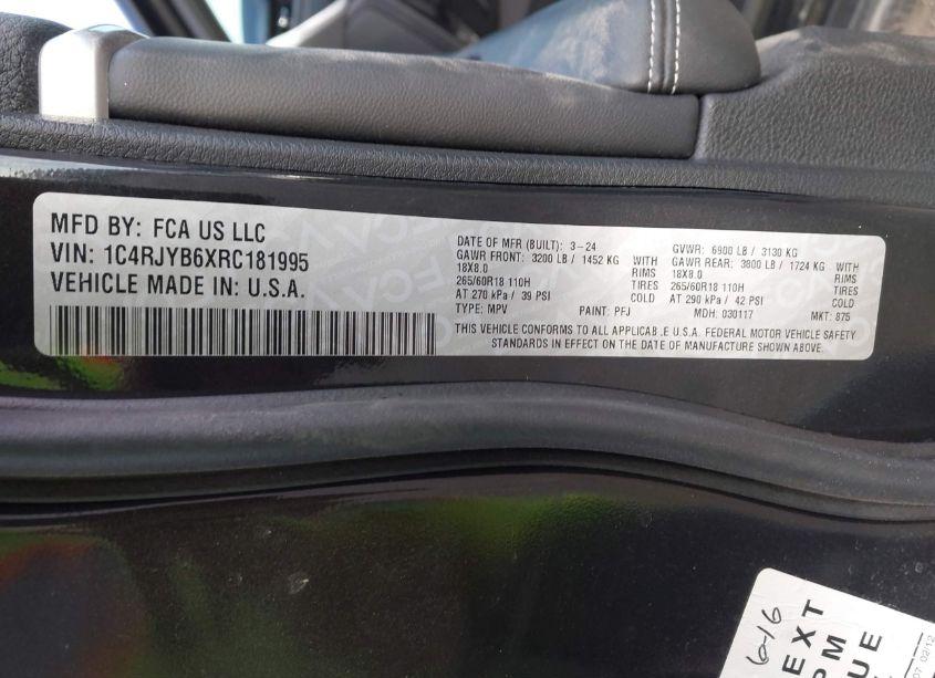 Photo 9 of 2024 Jeep Grand CHEROKEE 4XE (VIN 1C4RJYB6XRC181995)