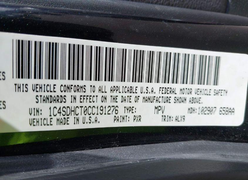 Photo 9 of 2012 Dodge Durango R/T (VIN 1C4SDHCT0CC191276)