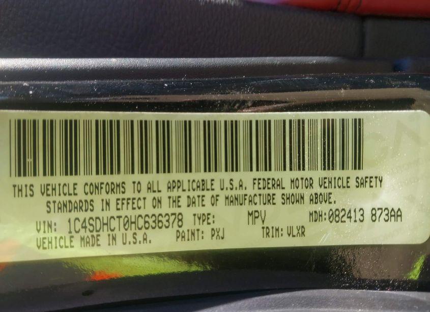 Photo 9 of 2017 Dodge Durango R/T RWD (VIN 1C4SDHCT0HC636378)