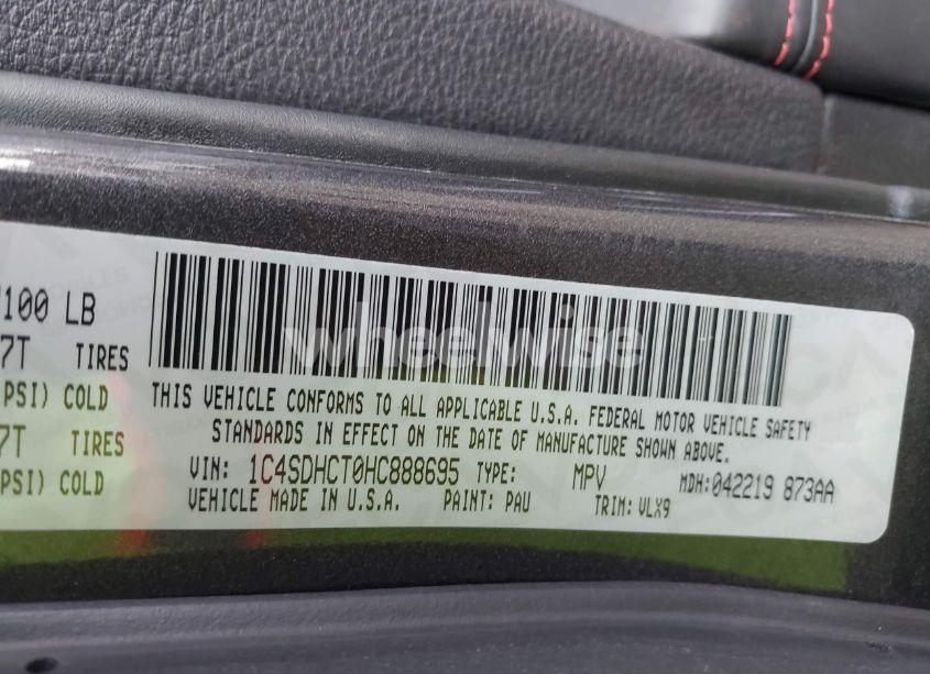 Photo 9 of 2017 Dodge Durango R/T RWD (VIN 1C4SDHCT0HC888695)