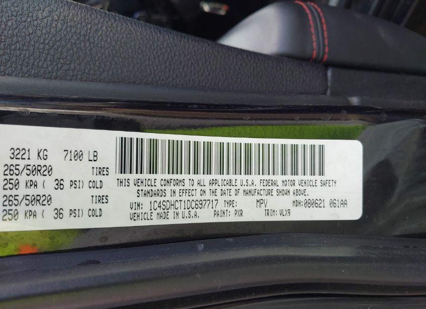 Photo 9 of 2013 Dodge Durango R/T (VIN 1C4SDHCT1DC697717)