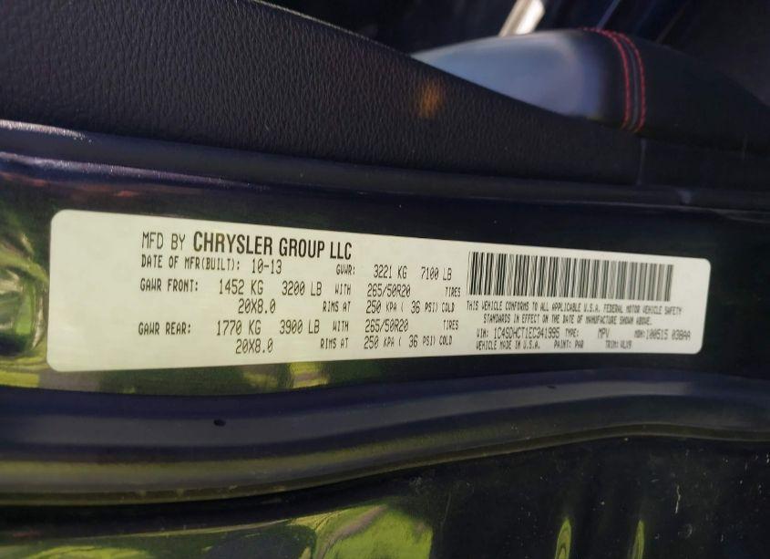 Photo 9 of 2014 Dodge Durango R/T (VIN 1C4SDHCT1EC341995)