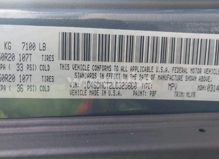 Photo 9 of 2020 Dodge Durango R/T RWD (VIN 1C4SDHCT2LC329660)