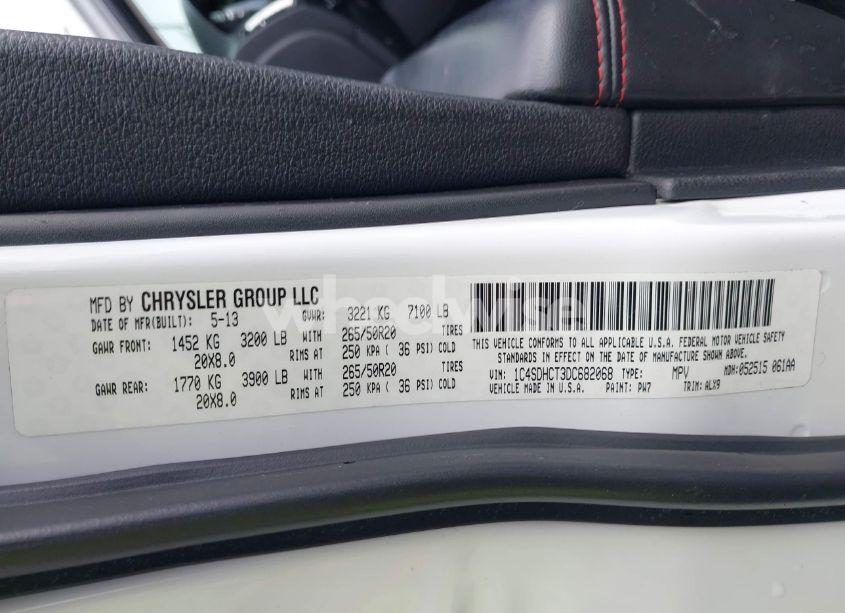 Photo 9 of 2013 Dodge Durango R/T (VIN 1C4SDHCT3DC682068)