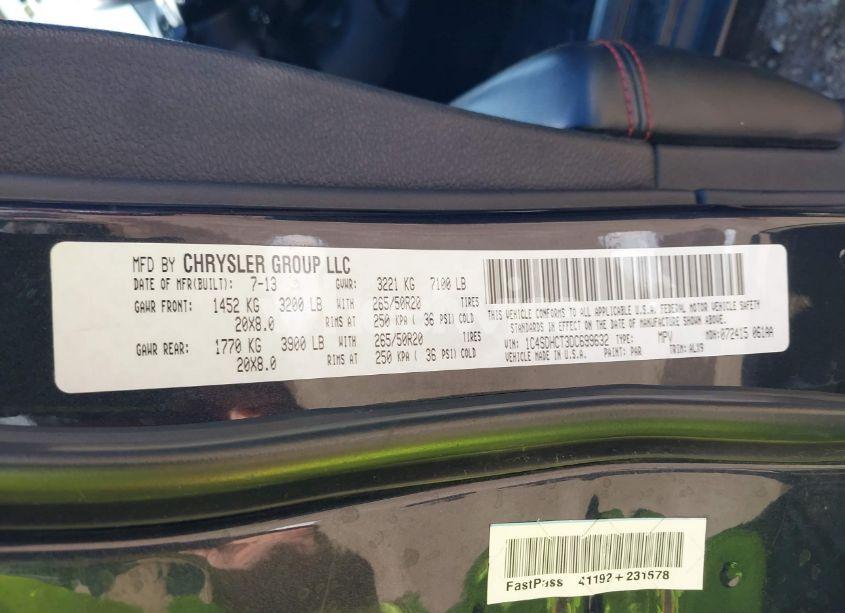 Photo 9 of 2013 Dodge Durango R/T (VIN 1C4SDHCT3DC699632)