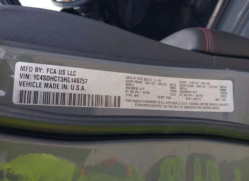 Photo 9 of 2024 Dodge Durango R/T RWD (VIN 1C4SDHCT3RC149757)