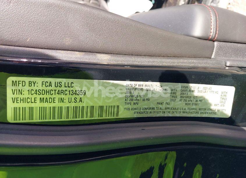 Photo 9 of 2024 Dodge Durango R/T PREMIUM RWD (VIN 1C4SDHCT4RC134359)