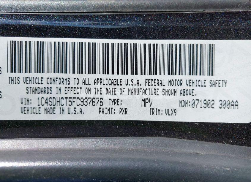 Photo 9 of 2015 Dodge Durango R/T (VIN 1C4SDHCT5FC937676)