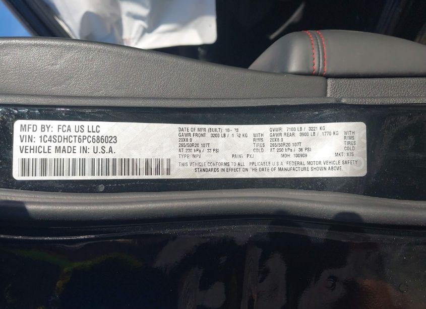 Photo 9 of 2023 Dodge Durango R/T PREMIUM RWD (VIN 1C4SDHCT6PC686023)