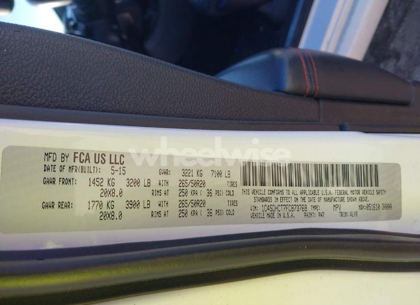 Photo 9 of 2015 Dodge Durango R/T (VIN 1C4SDHCT7FC873768)