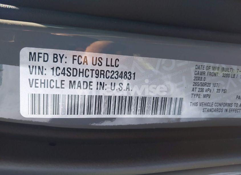 Photo 9 of 2024 Dodge Durango R/T PREMIUM RWD (VIN 1C4SDHCT9RC234831)