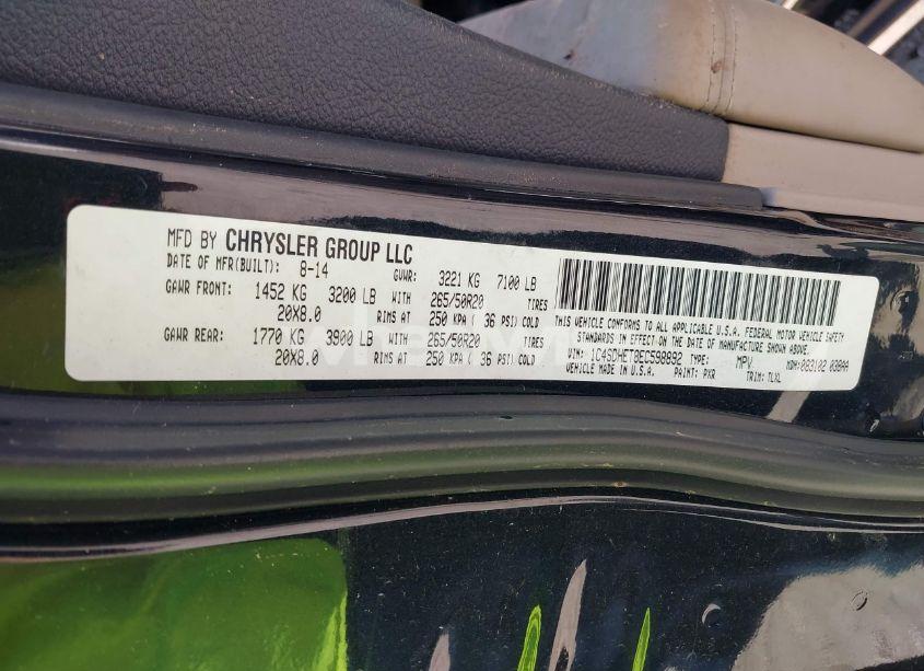 Photo 9 of 2014 Dodge Durango CITADEL (VIN 1C4SDHET8EC598892)