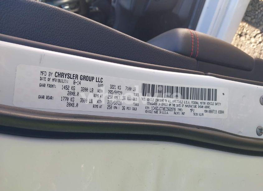 Photo 9 of 2014 Dodge Durango R/T (VIN 1C4SDJCT0EC562978)