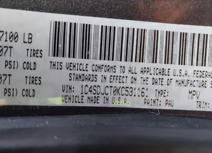 Photo 9 of 2019 Dodge Durango R/T AWD (VIN 1C4SDJCT0KC531161)