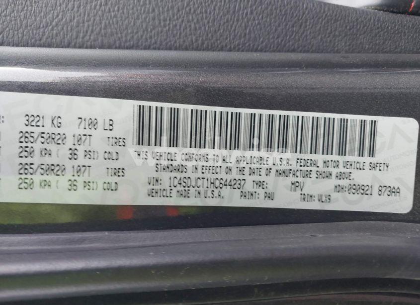 Photo 9 of 2017 Dodge Durango R/T AWD (VIN 1C4SDJCT1HC644237)