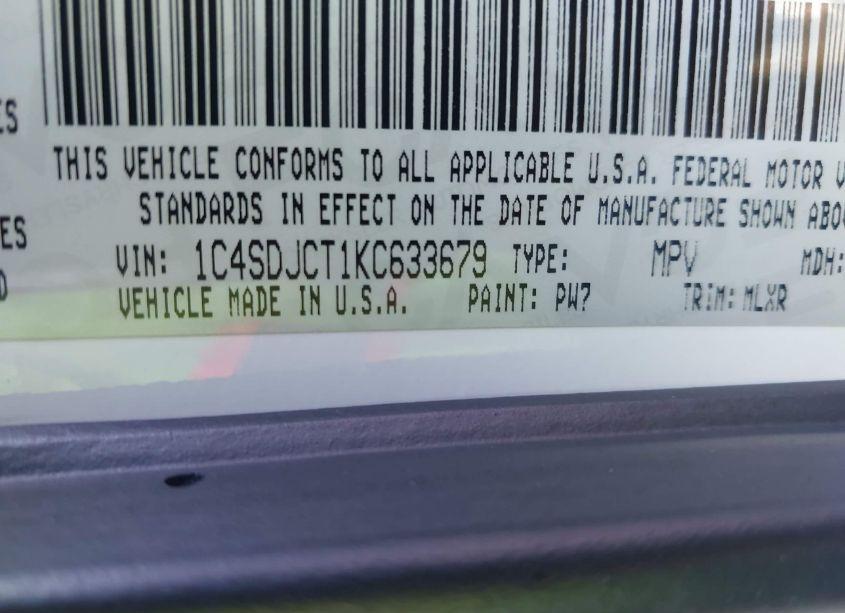 Photo 9 of 2019 Dodge Durango R/T AWD (VIN 1C4SDJCT1KC633679)