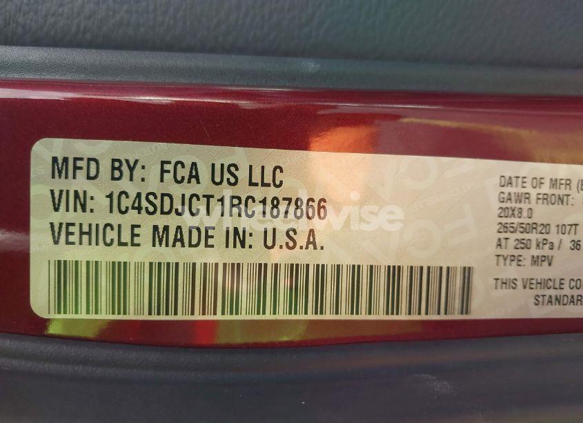 Photo 9 of 2024 Dodge Durango R/T PLUS AWD (VIN 1C4SDJCT1RC187866)