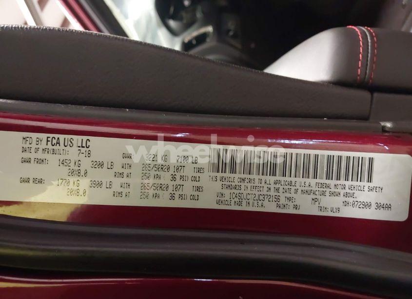 Photo 9 of 2018 Dodge Durango R/T AWD (VIN 1C4SDJCT2JC372156)