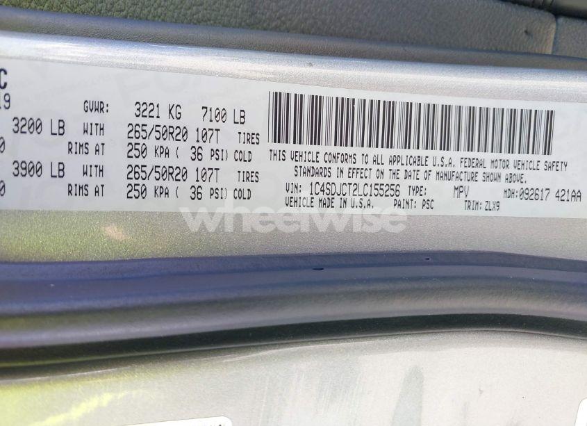 Photo 9 of 2020 Dodge Durango R/T AWD (VIN 1C4SDJCT2LC155256)