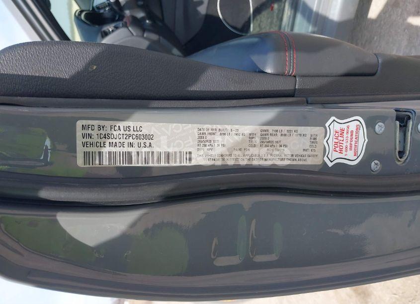 Photo 9 of 2023 Dodge Durango R/T PLUS AWD (VIN 1C4SDJCT2PC603002)