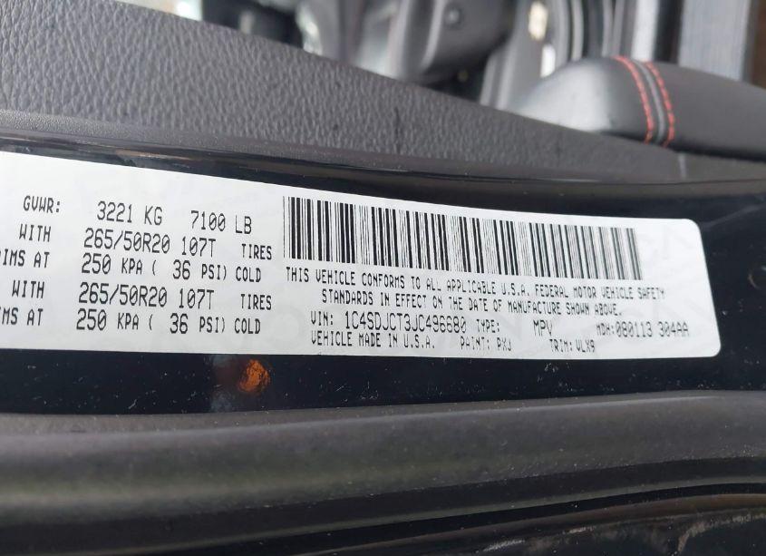 Photo 9 of 2018 Dodge Durango R/T AWD (VIN 1C4SDJCT3JC496680)