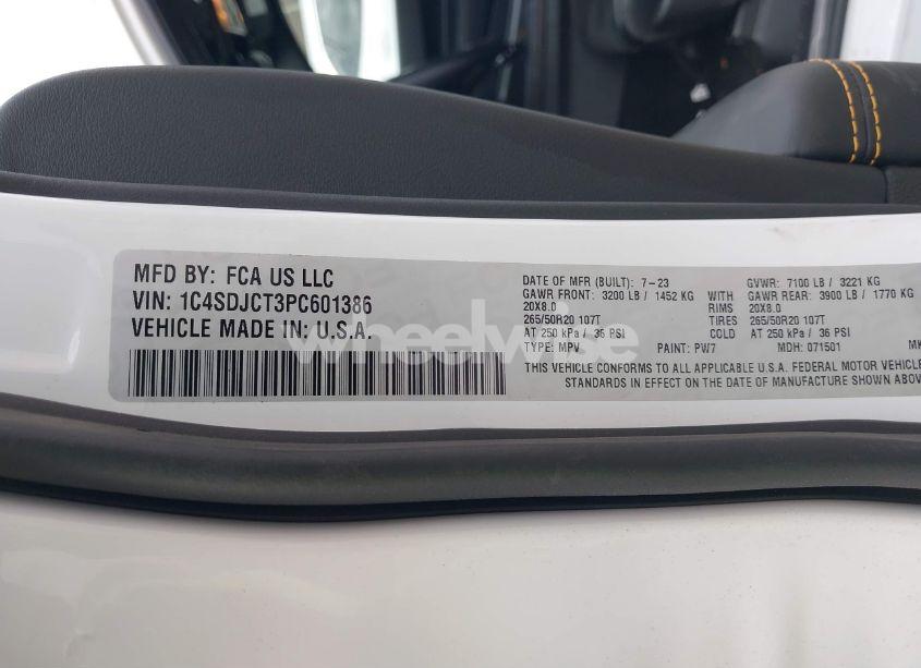 Photo 9 of 2023 Dodge Durango HEMI ORANGE AWD (VIN 1C4SDJCT3PC601386)