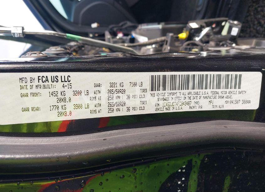 Photo 9 of 2015 Dodge Durango R/T (VIN 1C4SDJCT4FC843487)