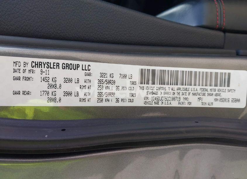 Photo 9 of 2012 Dodge Durango R/T (VIN 1C4SDJCT5CC100719)