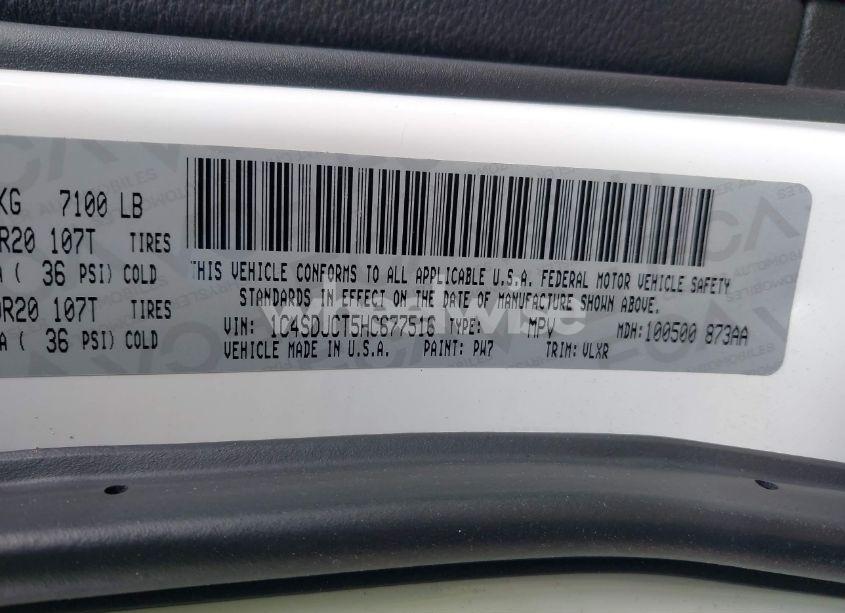 Photo 9 of 2017 Dodge Durango R/T AWD (VIN 1C4SDJCT5HC677516)