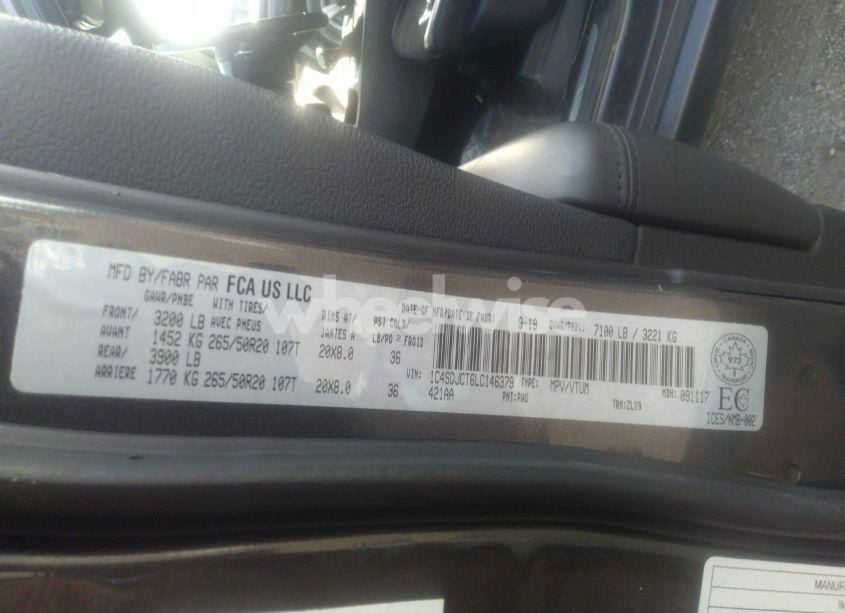 Photo 9 of 2020 Dodge Durango R/T (VIN 1C4SDJCT6LC146379)