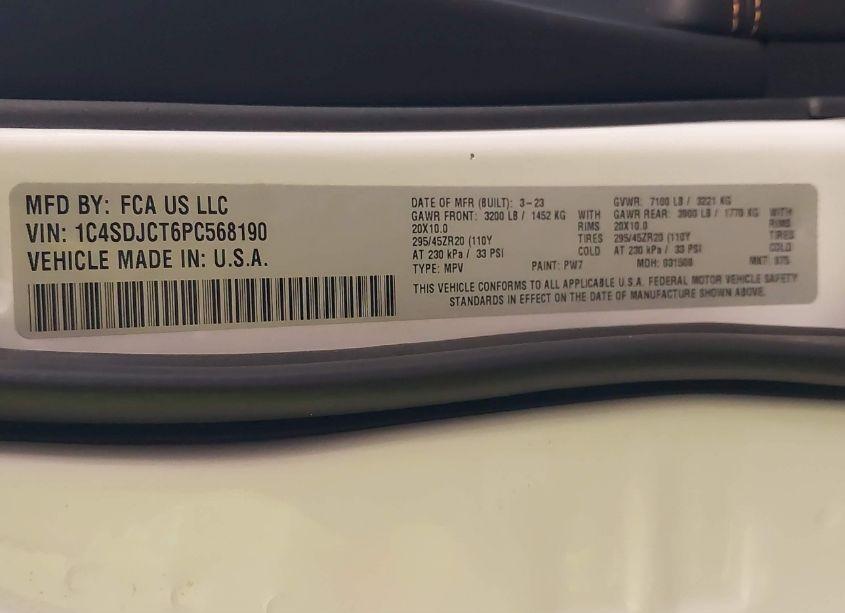 Photo 9 of 2023 Dodge Durango HEMI ORANGE AWD (VIN 1C4SDJCT6PC568190)